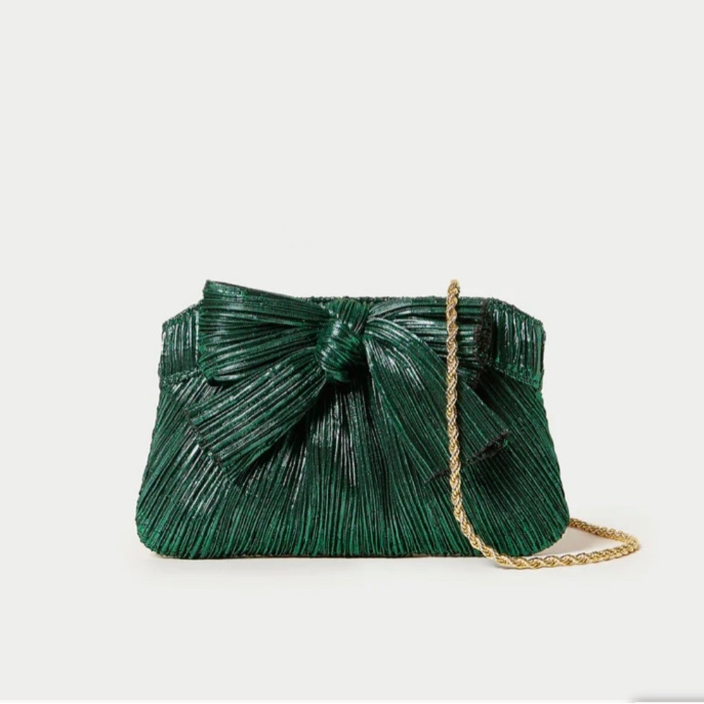 Rochelle Emerald Mini Bow Clutch (Emerald)